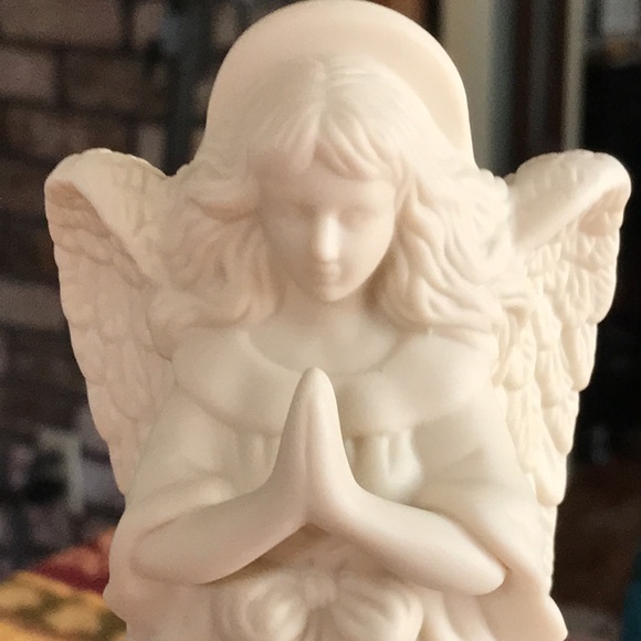 Partylite Pewter ANGEL Candle SNUFFER with Ceramic ANGEL of LIGHT single candle - Picture 2 of 14